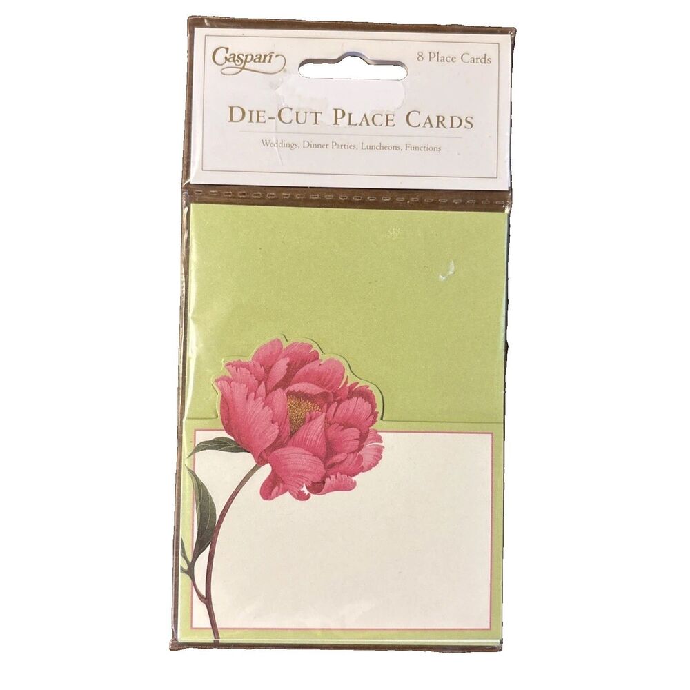 Caspari Pack Of 8 Die-Cut Deluxe Floral Peony Place Cards